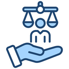 Ethical Duty Icon Lineal Blue Style