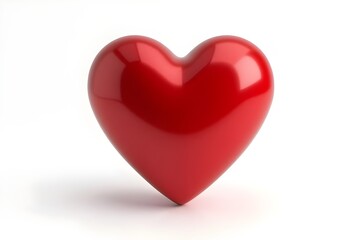 Obraz premium Shiny red heart symbol on white background