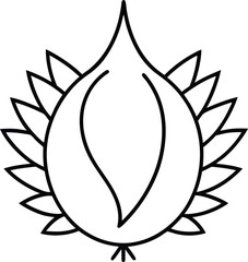 Annatto outline icon on white background.