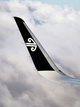 Air New Zealand Wingtip &ndash; In Flight Above the Clouds