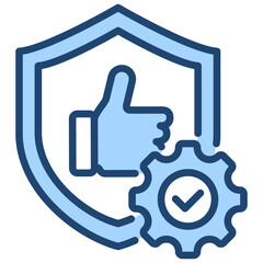 Reliable Service Icon Lineal Blue Style