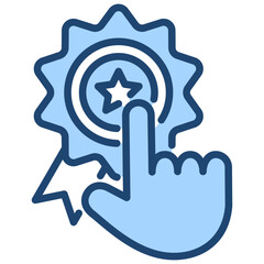 Excellence In Action Icon Lineal Blue Style