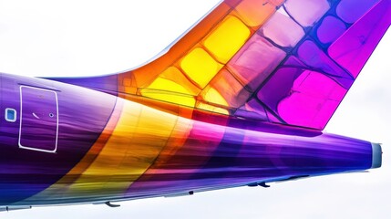 Fototapeta premium Vibrant Tail Design on Isolated White Background
