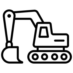 Heavy Machinery Icon Lineal Syle