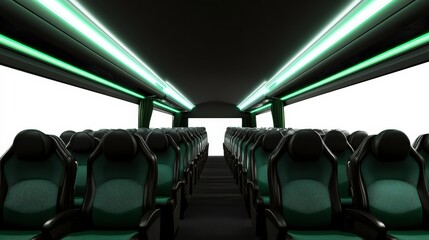 Fototapeta premium Spacious Cabin with Isolated Seats on Vibrant Background