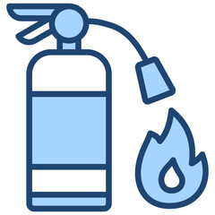 Fire Extinguisher Icon Lineal Blue Style