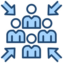 Assembly Area Icon Lineal Blue Style