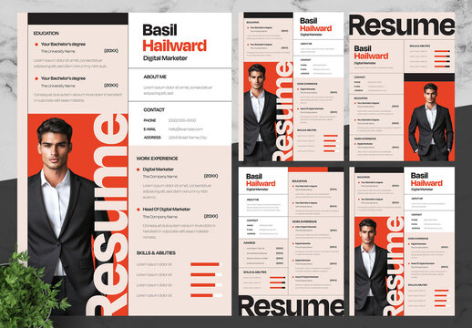 Orange And Black Resume