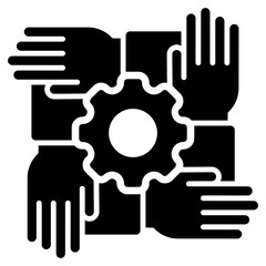 Team Building Icon Black Style
