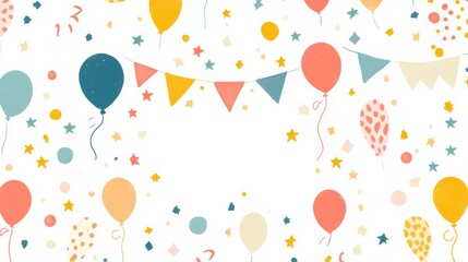 Obraz premium Festive Card Design with Colorful Patterns on White Background