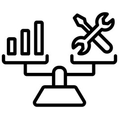 Market Equilibrium Icon Lineal Syle