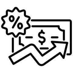 Inflation Rate Icon Lineal Syle