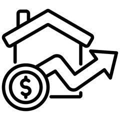 Housing Prices Icon Lineal Syle
