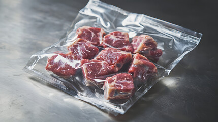 Fresh Vacuum Sealed Oxtail Segments in Transparent Packaging for Culinary Use