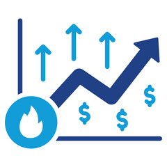 Price Spike Icon Dual Tone Color Style