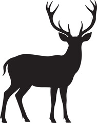 Deer Silhouette on White Background