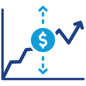 Market Fluctuation Icon Dual Tone Color Style