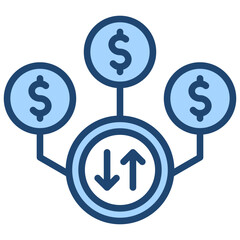 Cost Surge Icon Lineal Blue Style