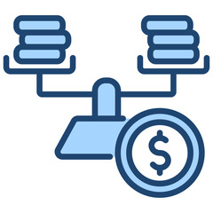 Price Stability Icon Lineal Blue Style