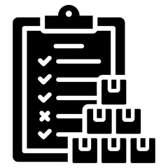 Fototapeta premium Inventory Log Icon Black Style