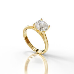 Classic Engagement Ring with Cathedral Setting and Round Diamond