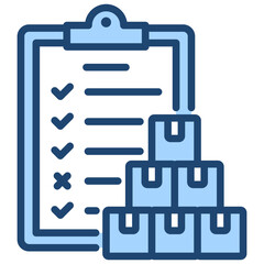 Fototapeta premium Inventory Log Icon Lineal Blue Style