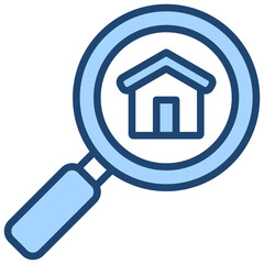 House Tracking Icon Lineal Blue Style