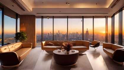 Fototapeta premium A business lounge with a striking modern interior