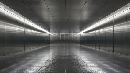 Empty metal texture room interior