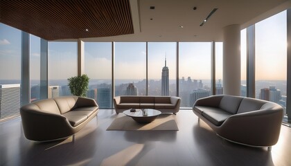 A business lounge with a striking modern interior