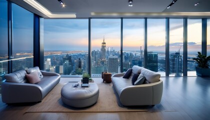 A business lounge with a striking modern interior