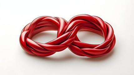 Fototapeta premium Red infinity symbol on white background