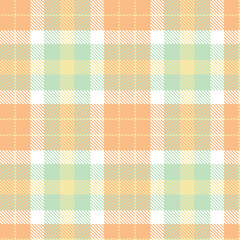 Smoky Peach and Vivid Light Tan Seamless Tartan Textile Design