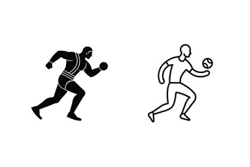 Running Athletes Strength, Speed, Competition, Sport, Fitness, Exercise, Silhouette, Outline, Icon, 