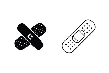 First Aid, Adhesive Bandages, Medical Patches, Healthcare Icons, Wound Care