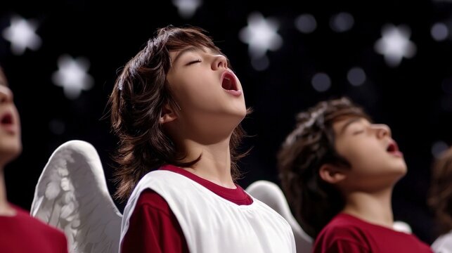 Choir Boys Singing  Angelic  Celestial  Stars  High Resolution  Children s Choir