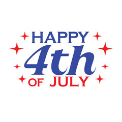 4th July Typography Vector Illustration and Calligraphy Text Design | Independence Day Graphics