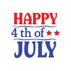 4th July Typography Vector Illustration and Calligraphy Text Design | Independence Day Graphics
