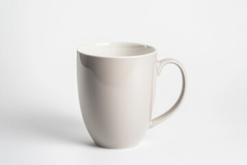 Fototapeta premium capture single elegant ceramic coffee mug with smooth finish on plain white backdrop