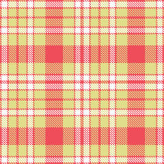 Pale Coral Pink and Deep Greenish Beige Seamless Tartan Textile Design
