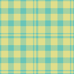 Light Pale Teal and Bright Greenish Beige Seamless Tartan Textile Design