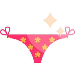 swimsuit thong flat illustration