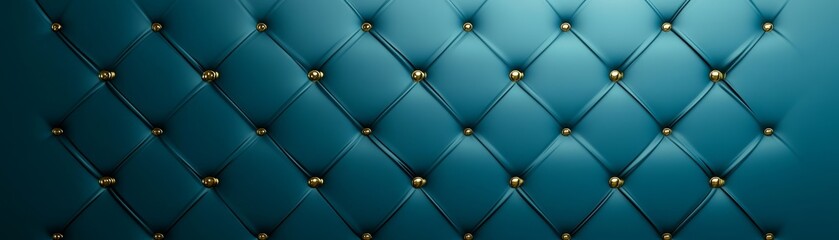 Fototapeta premium Luxurious blue wall design with gold studs and sparkling diamonds, a stunning interior decor idea
