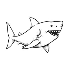 Fototapeta premium An illustration of a cartoon shark