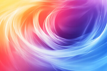 Obraz premium Soft rainbow swirls of yellow, pink, purple, and blue sweep across a bright background, evoking freshness, joy, and airy motion for creative designs.