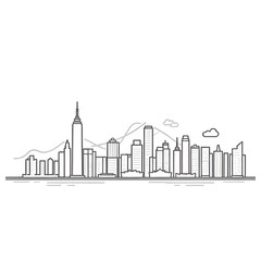 An illustration of the landscape of Hong Kong