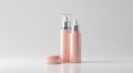 3D Render of Luxury Skincare Serum Bottle. A modern and minimalist product mockup highlighting an organic skincare dropper bottle with transparent elements and clean lines
