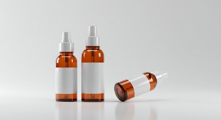 3D Render of Luxury Skincare Serum Bottle. A modern and minimalist product mockup highlighting an organic skincare dropper bottle with transparent elements and clean lines