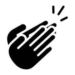 Clapping Vector Glyph Icon Design