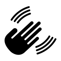 Hand Wave Vector Glyph Icon Design